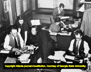 Atlanta Journal Magazine newsroom and staff, circa 1940s