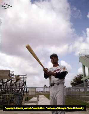 Atlanta Braves' Felipe Alou during batting practice, 1966