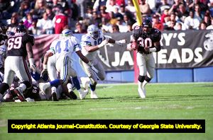 Atlanta Falcon Mike Rozier in action against the Seattle Seahawks, December 15, 1991