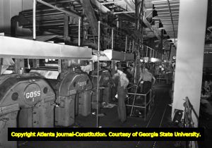 Atlanta Journal's printing press, 1948