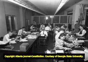 Newsroom at the Atlanta Journal office building, 1948