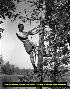 Soldier training to become a ranger at Fort Benning, 1950