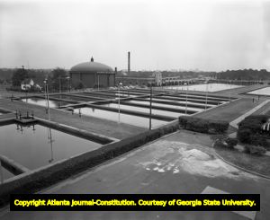 Atlanta Water Works settling tanks, 1958