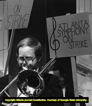 Members of the Atlanta Symphony Orchestra on strike, 1983
