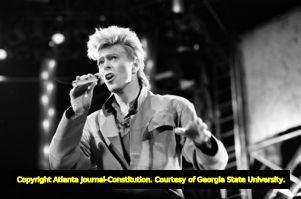 David Bowie performing on his Glass Spider Tour, 1987
