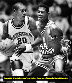 Georgia Tech's Tom Hammonds dribbles past Old Dominion, 1985