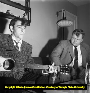 Singer of "Young Love" Ric Carter with Oscar Kilgo, 1957