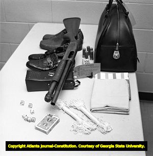 Evidence left behind by the Ali-Quarry robbers, 1971