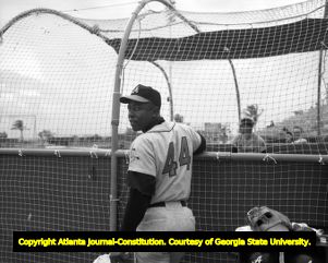 Hank Aaron during spring training for the Atlanta Braves, 1966