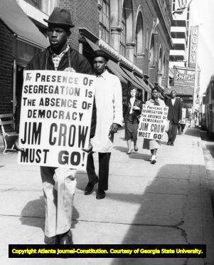 Civil rights activist protesting against Davison's retail store, 1961