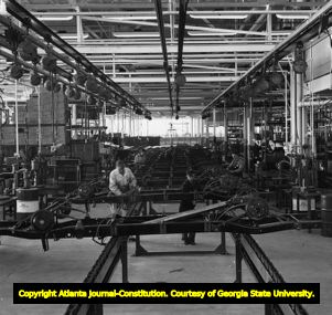 Interior of the Ford Motor Company assembly plant, 1947