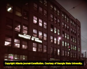 Exterior of the Atlanta Division building for UGA, 1953
