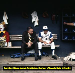 Eddie Matthews during the last game of the Braves season, 1973