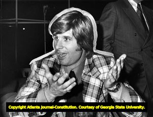 Braves' infielder Darrel Chaney during a press conference, 1976