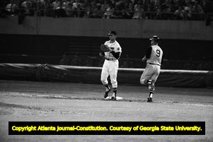 First baseman Lee Thomas during the Braves first game in Atlanta, 1966