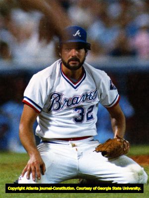 Atlanta Braves' Steve Bedrosian devastated at the pitchers mound, circa 1980s