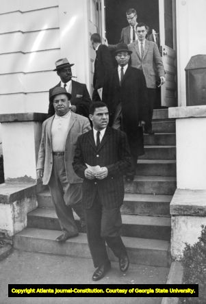 Hamilton E. Holmes registering for classes at the University of Georgia as the first African American male admitted to the school, 1961