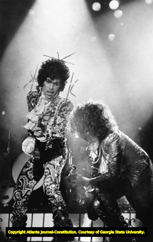 Prince and the Revolution at the Omni during the first night in Atlanta on the Purple Rain tour, 1985