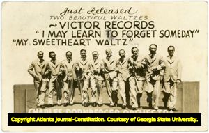 "Just Released two beautiful waltzes, Victor Records, 'I May Learn To Forget Someday' 'My Sweetheart Waltz.' Charles Dornberger Orchestra." Postcard