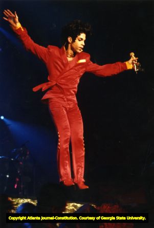 Prince during his performance at the Fox Theatre, 1993