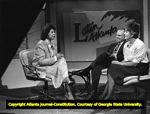WAGA's Latin Atlanta set during broadcasting, 1987