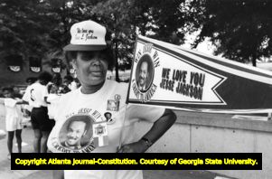 Jesse Jackson supporter at the Democratic National Convention, 1988
