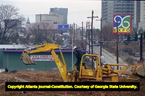 Coca-Cola Olympic City construction near Centennial Olympic park site, 1995