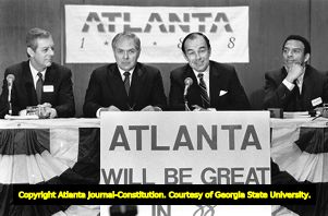 Selection committe for the Democratic National Convention annoucing Atlanta as the host city, 1987