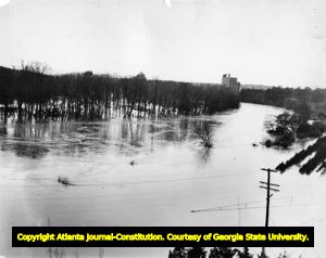 Flooding of the Chattahochee River and surrounding area around Pickens County, 1932