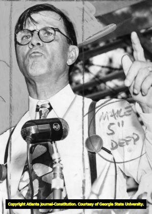 Governor Eugene Talmadge delivering a speech, 1940s