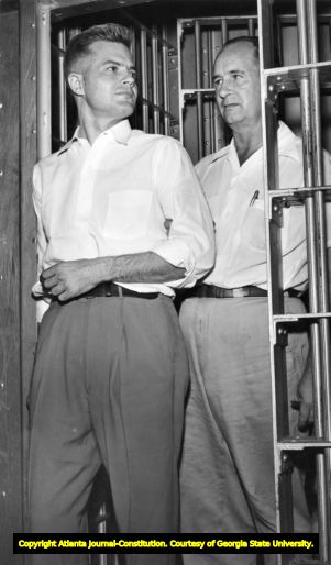 Columbian founder Homer Loomis Jr. in the Fulton County jail, 1950