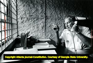Real estate manager, Thomas Brackett, on telephone, Atlanta, Georgia, November 1985.