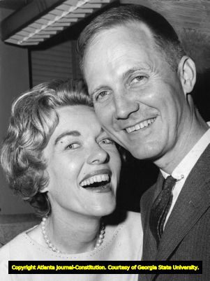 Rodney Cook and wife celebrate a campaign win for the 8th Ward Alderman, 1961