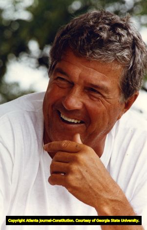 Former Atlanta Braves manager Russ Nixon on his ranch, 1990