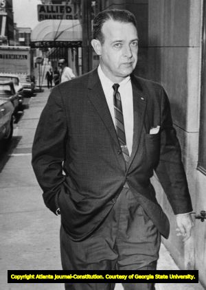 John Carmichael appears as a witness in the Wally Butts, Bear Bryant football scandal, 1963