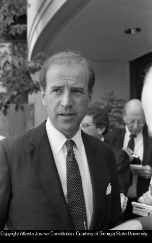 Presidential candidate Joe Biden at the Carter Center, 1987