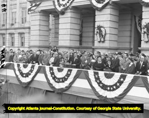 Governor Ernest Vandiver being sworn in at the State Capitol, 1958