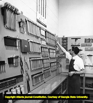 DeKalb College student in shop class, 1965
