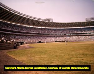 Atlanta Fulton County Stadium on game day between the Milwaukee Braves and Detroit Tigers, 1965