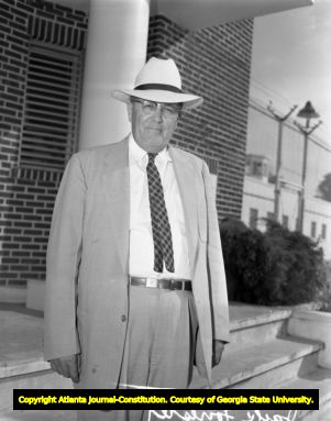 State Director of Corrections Jack Forrester investigating Buford Prison after issues with inmates, 1956