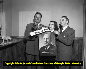 Supporters of Richard B. Russell for president at a campaign rally, 1952