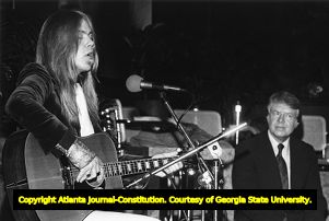 Gregg Allman performing for Jimmy Carter's fundraising telethon, 1976