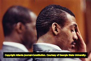 Defendant Emmanuel Hammond on trial for the murder of Julie Love, 1990