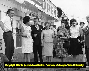 Grand opening of KFC in place of the former Chick-Chuck-'N'-Shake restaurant, 1960s