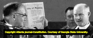 Sibley Commission listens to Mayor Withers during a hearing on school integration, 1960