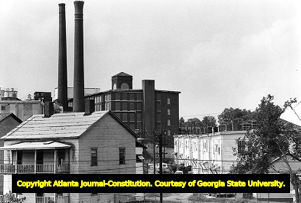 Fulton Bag and Cotton Mill seen over Cabbagetown, 1982