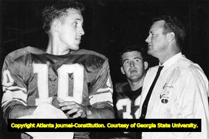 Minnesota Viking Quarterback Fran Tarkenton with Coach Norm Van Brocklin, 1964