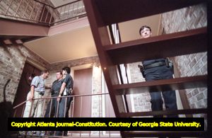 Security outside Richard Jewell's apartment, 1996