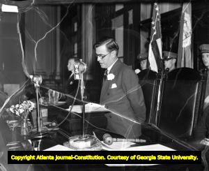 Inauguration day broadcast by Governor Eugene Talmadge from the state capitol, 1935