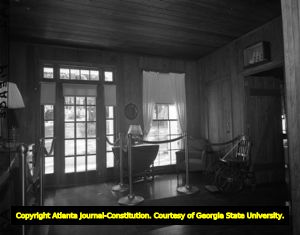Study or lounge area inside the Little White House in Warm Springs, 1948